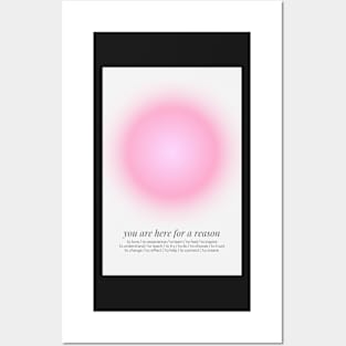 Positive Affirmations Gentle Reminders Grainy Gradient Pink Posters and Art